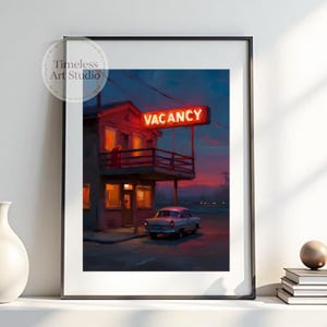 Edward Hopper Print | 1950s Roadside Motel Art | Hopper Painting | Vintage Wall Art | Realism Art Print | American Realism | Large Wall Art