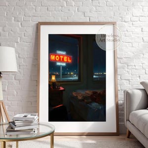 Edward Hopper Print | Vintage Motel Room Art | Hopper Style Oil Painting, Edward Hopper Poster, American Realism, Printable Digital Download