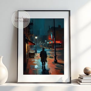 Edward Hopper Print | Noir Cityscape Wall Art | Edward Hopper Poster | Hopper Painting | Realism Art Print | Edward Hopper Décor | Vintage