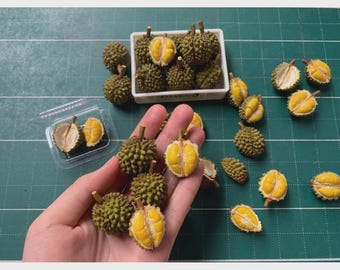 2 miniaturas de durian, miniaturas para hornear, jardín, decoración de regalo, jardín