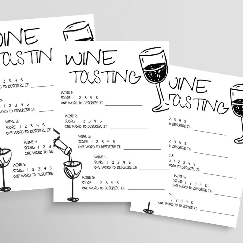 Wine Tasting Sheet | Printable & Fillable PDF | Wine Party Scorecard ...