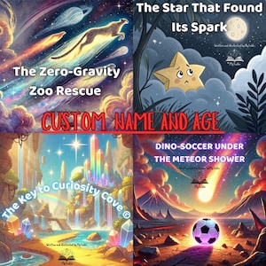 Personalized Kids Storybook Bundle 4 Custom Adventure Books with Name Age Customizable Characters Fun & Educational gift for kids boy girl