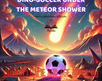 Libro de fútbol personalizado para niños Historia de dinosaurios personalizada Aventura de fútbol Regalo único para niño Regalo para niña Libro infantil ilustrado personalizado