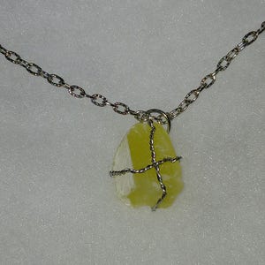 Yellow Stone Wire Wrapped Necklace