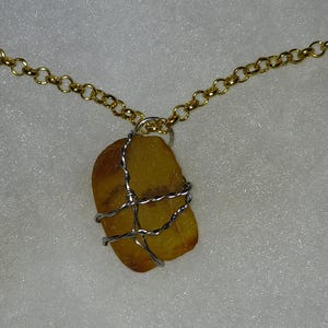 Wire Wrapped Stone Pendant Necklace