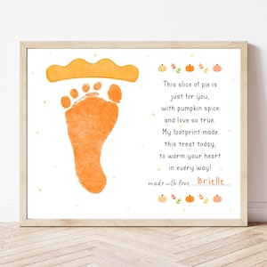 Pumpkin Pie Footprint Craft - Digital Download, Fall Pumpkin Pie Footprint template, Fall Crafts for Kids