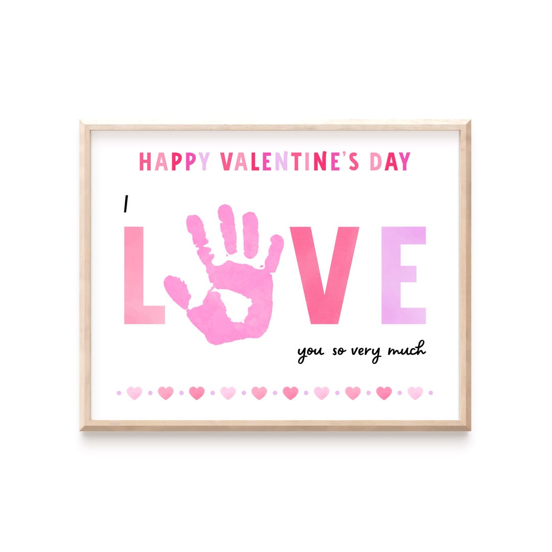 I Love You Valentine Handprint Art - Digital Download - Printable ...