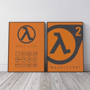 Half Life Poster - Gaming Poster - Video Game Wall Art - Retro Game Poster - Game Room Wall Art - Gamer Wall Decor - Printable Gaming Art