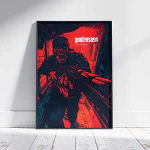 Wolfenstien Poster - Gaming Poster - Video Game Wall Art - Retro Game Decor - Game Room Wall Art - Gamer Wall Decor - Printable Gaming Art