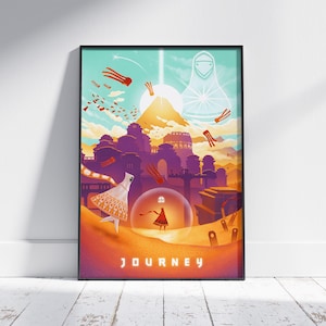 Journey Poster - Gaming Poster - Video Game Wall Art - Retro Game Poster - Game Room Wall Art - Gamer Wall Decor - Printable Gaming Art