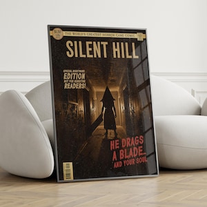 Pulp Cover Gaming Poster - Video Game Wall Art - Retro Game Poster - Game Room Wall Art - Vintage Poster - Retro Horror Poster