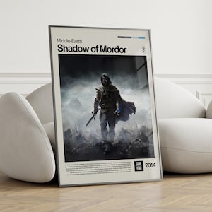 Shadow of Mordor Poster - Gaming Poster - Video Game Wall Art - Retro Game Poster - Game Room Wall Art - Gamer Wall Decor - Printable Poster