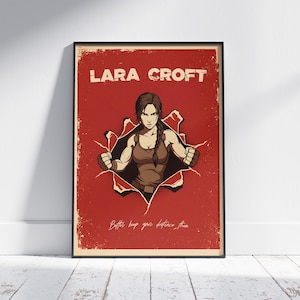 Lara Game Poster - Video Game Wall Art - Retro Game Poster - Game Room Wall Art - Gamer Wall Decor - Printable Gaming Art