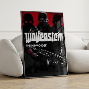 Wolfenstein Poster - Gaming Poster - Video Game Wall Art - Retro Game Poster - Game Room Wall Art - Gamer Wall Decor - Printable Gaming Art