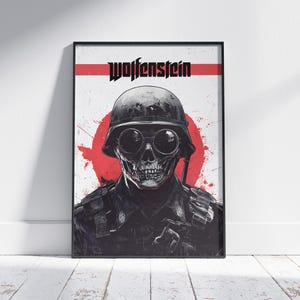 Wolfenstein Poster - Gaming Poster - Video Game Wall Art - Retro Game Poster - Game Room Wall Art - Gamer Wall Decor - Printable Gaming Art