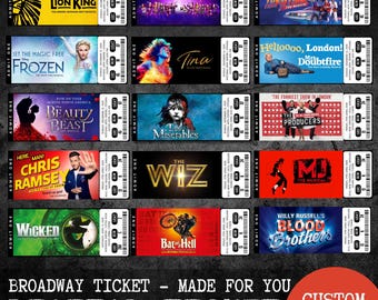 Custom Personalized Event Ticket, Personalised Concert Ticket, Musical Ticket, Souvenir Ticket, Surprise Concert Reveal, Theatre Show Ticket