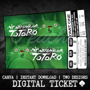 Printable My Neighbour Totoro Musical Theatre Ticket | Personalized Gift Reveal | Editable West End Souvenir Keepsake  | Instant Download