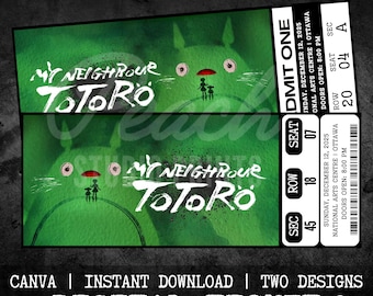 Printable My Neighbour Totoro Musical Theatre Ticket | Personalized Gift Reveal | Editable West End Souvenir Keepsake  | Instant Download