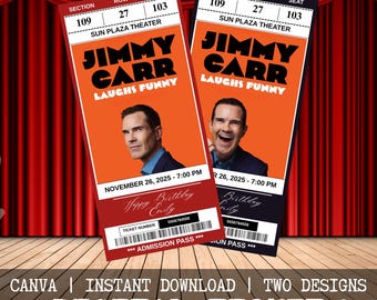 Jogi Carr Ticket Laughs Lustige Tour 2024 | Personalisierte Live Stand Up Comedy Show Geschenk offenbaren | Benutzerdefinierte Andenken | Sofort Download