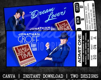 Printable Just In Time Musical Theatre Ticket | Personalized Gift Reveal | Editable West End / Broadway Souvenir Keepsake | INSTANT Download