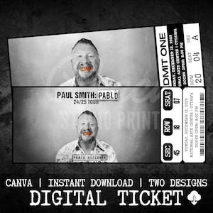 Biglietti Paul Smith stampabili Pablo Tour 2024, regalo personalizzato per spettacolo comico dal vivo, regalo ricordo personalizzato, download immediato