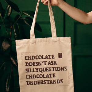 Funny Chocolate Quote Cross Stitch Pattern: Beginner Friendly (PDF)Instant Download