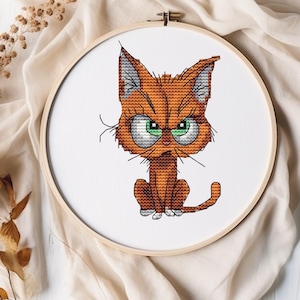 Funny Sarcastic Cat cross stitch pattern  Digital PDF Instant Download counted embroidery DIY gift