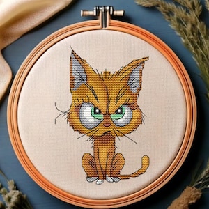 Gatto sarcastico &quot;Hai un problema&quot; schema punto croce PDF download immediato grafico ricamo digitale divertente per gli amanti dei gatti regalo fai da te