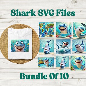 Coole Cartoon Surfing Hai SVG - Lustige Sommer Strand Hai Clipart für Kinder T-Shirts & Sublimation