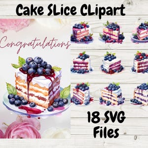 Cake Slice SVG | Dessert Clipart | Birthday Party Cut File for Cricut & Silhouette