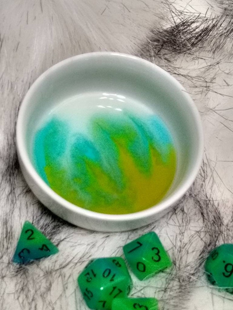 Alcohol Ink and Resin Ceramic Dice Jail D/&D Jewelry Bowl Ring Bowl