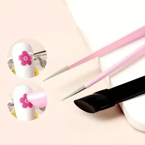 Dual-Ended Nail Art Tweezers, Multifunctional Stainless Steel Rod With Silicone Tip And Precision Clamp