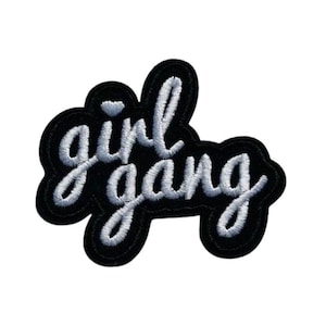 3er Set Patch Aufnäher „Girl Gang“, Freundinnen Mädchen Team Bügelpatch JGA, Femininer Aufnäher zum Aufnähen Aufbügeln Geschenk DIY Tochter