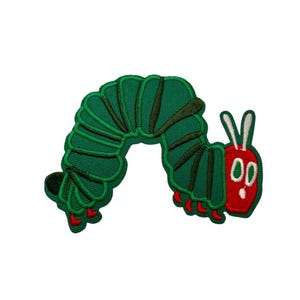 Patch Aufnäher Raupe Nimmersatt, Bunter Kinder Bügelpatch Kleine Raupe zum Aufnähen oder Aufbügeln, Niedliches Tiermotiv DIY Geschenk