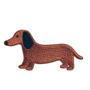 Patch Aufnäher Dackel Hund, Wiener Dog Bügelpatch zum Aufnähen oder Aufbügeln, Süßer Tier Aufnäher für Jacke Tasche DIY Geschenkidee