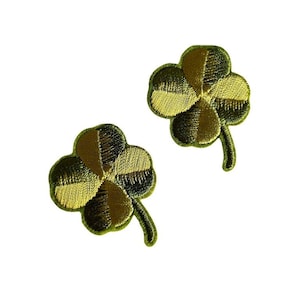 2 Patch Aufnäher Klee, Glücksbringer Bügelpatch zum Aufbügeln oder Aufnähen, Grüner Patch für Jeans Jacke Tasche, Loch stopfen, Flicken