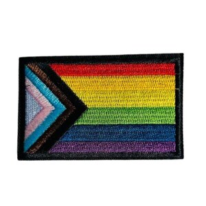 Klett Patch „Pride“, Regenbogen Flagge zeigen Aufnäher mit Klett-Rückseite, LGBTQ+ Vielfalt Patch für Jacke Tasche Rucksack Streetwear