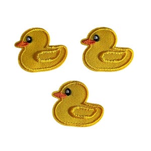 3 Patch Aufnäher Ente, niedlicher Tier Bügelpatch zum Aufbügeln Aufnähen, Cute Animal Patch für Tasche Jacke Kinder Geschenkidee rubber duck