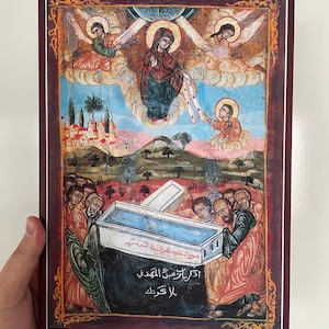 Coptic icon of the Dormition of Virgin Mary | Handmade Orthodox Icon