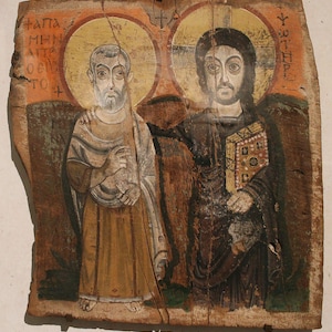 Christ and Saint Menas, 6th-century Coptic icon | Handmade Orthodox Icon