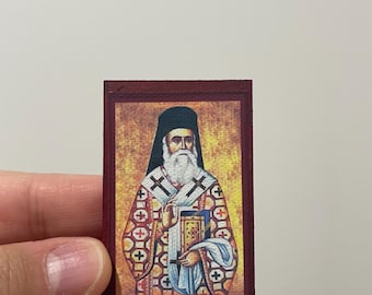 San Nettario di Egina / Icona ortodossa fatta a mano