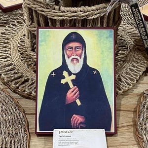 Classic Coptic icon of St Moses the Strong | Handmade Orthodox Icon