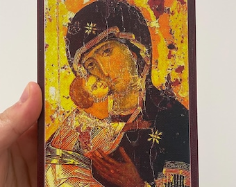 Icona della Theotokos di Vladimir / Icona ortodossa fatta a mano