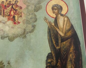 Die heilige Maria von Ägypten 40 x 30 cm | A3 Handgemachte kyrillische Ikone