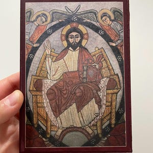 Coptic Fresco of Christ Pantocrator, 13th century | Handmade Orthodox Icon Print