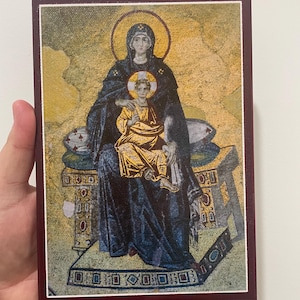 Byzantine Mosaic of Hagia Sophia Virgin & Child | Traditional Eastern Orthodox Icon