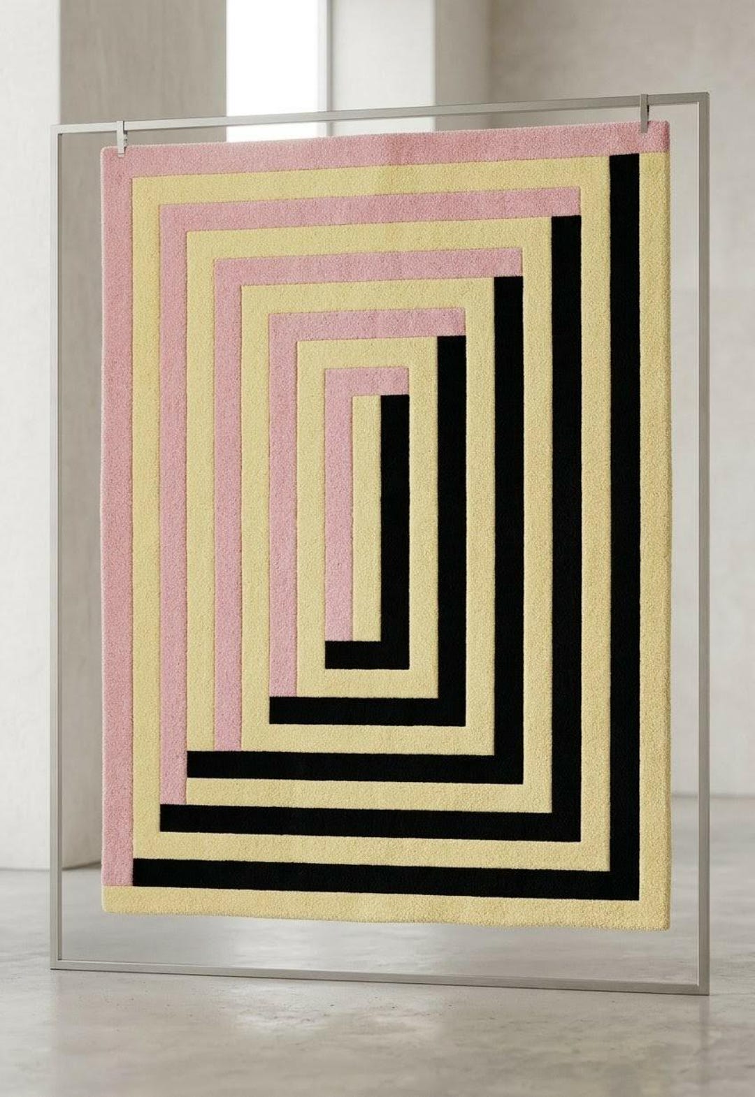 Hand-tufted Wool Rug – Mid Century Modern Geometric Abstract Nested ...