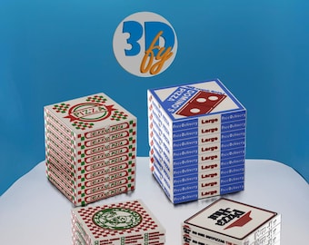 Caja de mazo apilable de pizza • A las tortugas les encanta la pizza • Almacenamiento de 100 TCG de doble funda • Genérico / Domino's / Pizza Hut / Antonio's