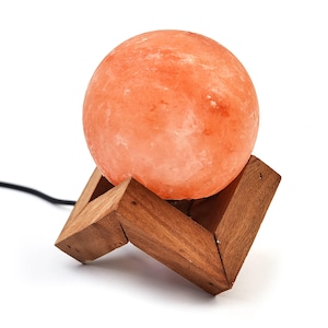 USB Himalaya Salz Lampe Schöne runde Kristall Salz Rock Lampe für Wohnzimmer, Home Deco, Yoga, Weihnachtsgeschenk - Hand geschnitzt, echte Holzsockel