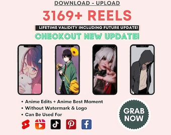 Anime Reels Bundle: 3169+ Viral Edits for TikTok, Instagram (Digital Download)